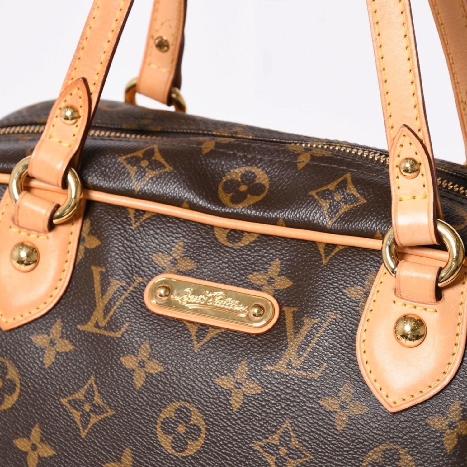 Louis Vuitton Montorgueil GM Shoulder Bag Brown Monogram Canvas Gold — view 5