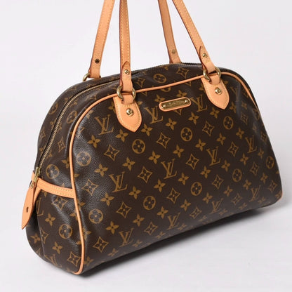 Louis Vuitton Montorgueil GM Shoulder Bag Brown Monogram Canvas Gold — view 3
