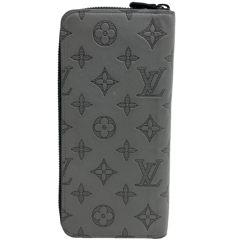Louis Vuitton Vertical Zippy Wallet Monogram Shadow Leather Gray — view 2