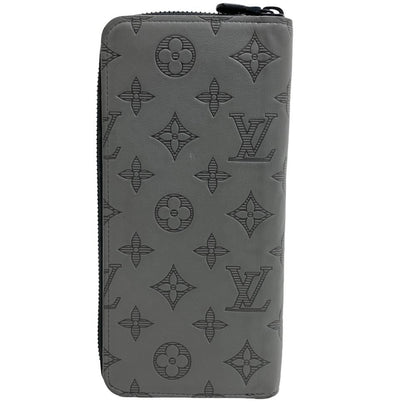 Louis Vuitton Vertical Zippy Wallet Monogram Shadow Leather Gray — view 2