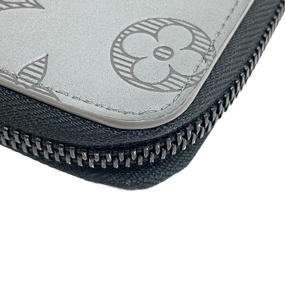 Louis Vuitton Vertical Zippy Wallet Monogram Shadow Leather Gray — view 5