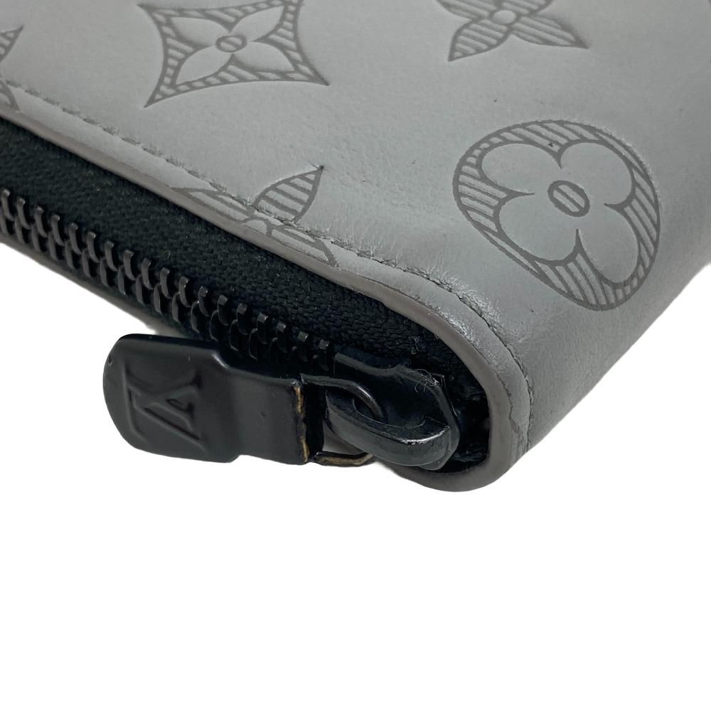Louis Vuitton Vertical Zippy Wallet Monogram Shadow Leather Gray — view 3