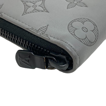 Louis Vuitton Vertical Zippy Wallet Monogram Shadow Leather Gray — view 3