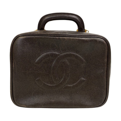 Chanel CC Logo 2-Way Caviar Leather Shoulder Bag Brown