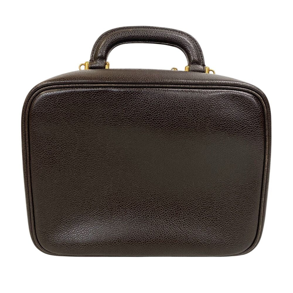 Chanel CC Logo 2-Way Caviar Leather Shoulder Bag Brown — view 2
