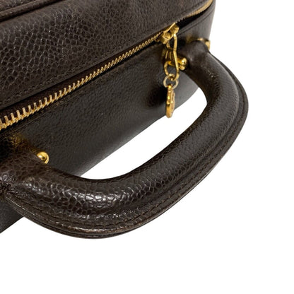 Chanel CC Logo 2-Way Caviar Leather Shoulder Bag Brown — view 5