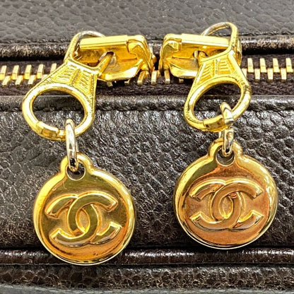Chanel CC Logo 2-Way Caviar Leather Shoulder Bag Brown — view 6