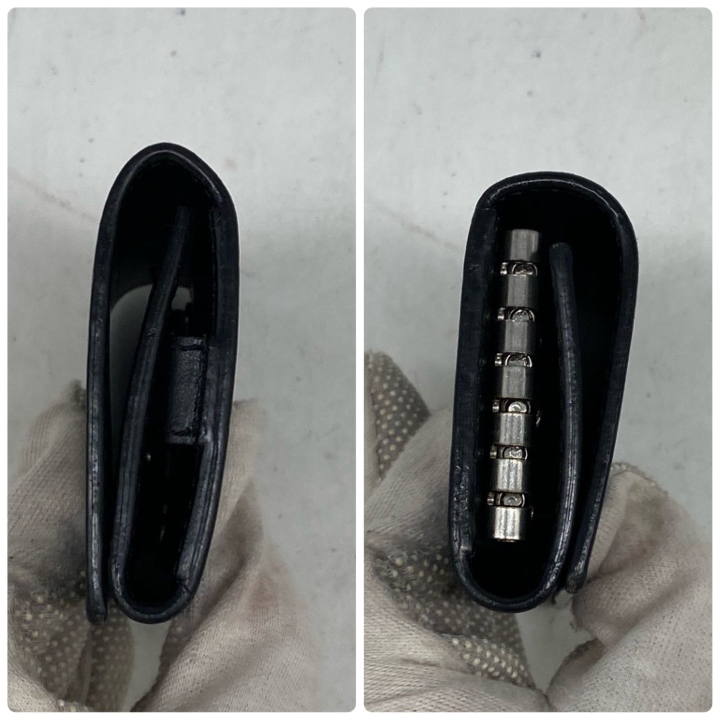 Celine Key Case 6 Keys Croco Leather Black Travel Car Key Holder — view 6