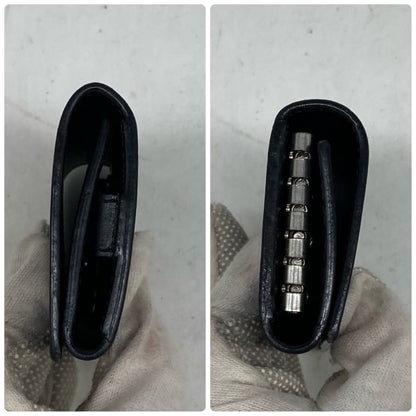 Celine Key Case 6 Keys Croco Leather Black Travel Car Key Holder — view 6
