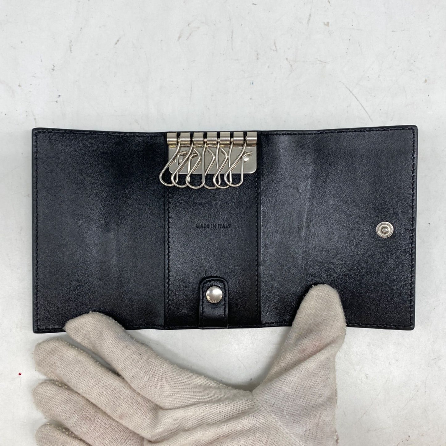Celine Key Case 6 Keys Croco Leather Black Travel Car Key Holder — view 4