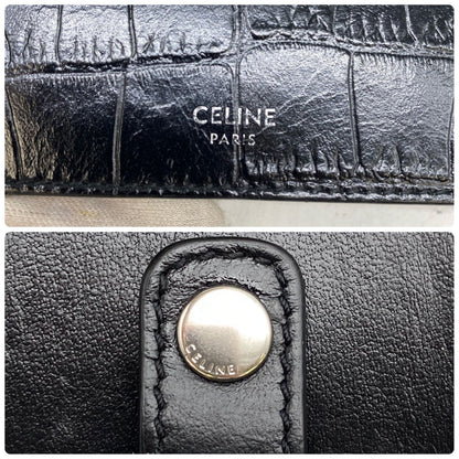 Celine Key Case 6 Keys Croco Leather Black Travel Car Key Holder — view 9