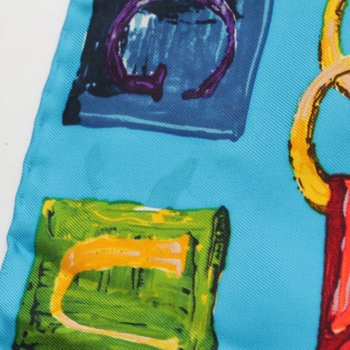 Gucci Silk Horsebit Logo Scarf Blue — view 8