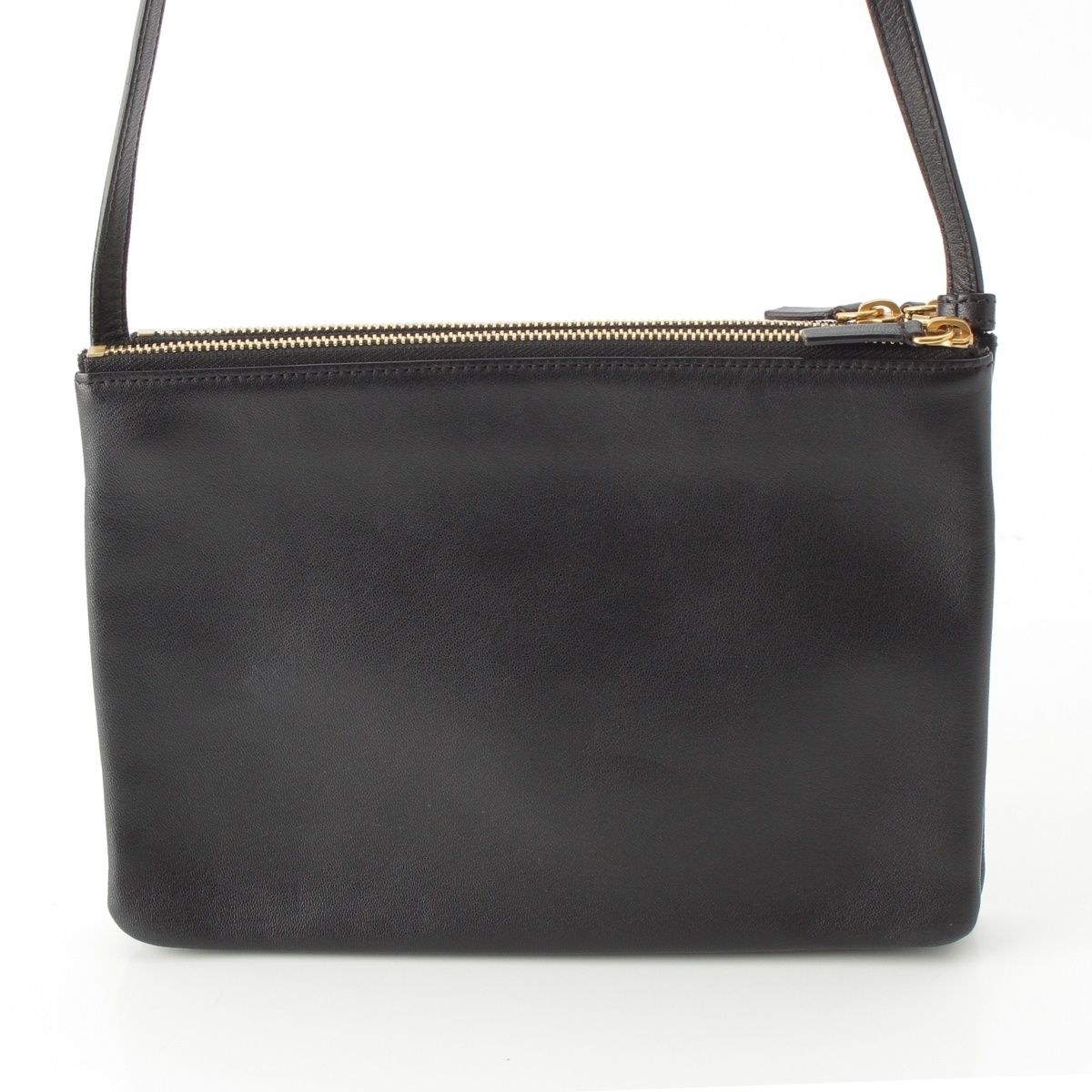 Celine Trio Large Leather Shoulder Bag Black — view 4