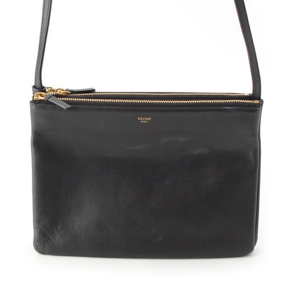 Celine Trio Large Leather Shoulder Bag Black