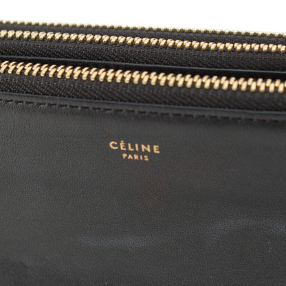 Celine Trio Large Leather Shoulder Bag Black — view 8