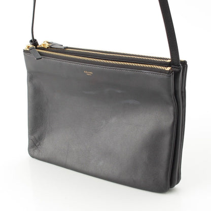 Celine Trio Large Leather Shoulder Bag Black — view 2