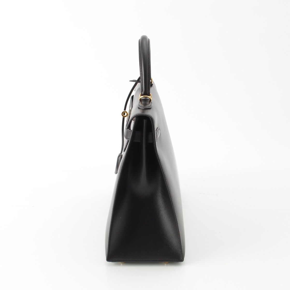 Hermes 01 Kelly Box Calf Gold Handbag Black 35 — view 3