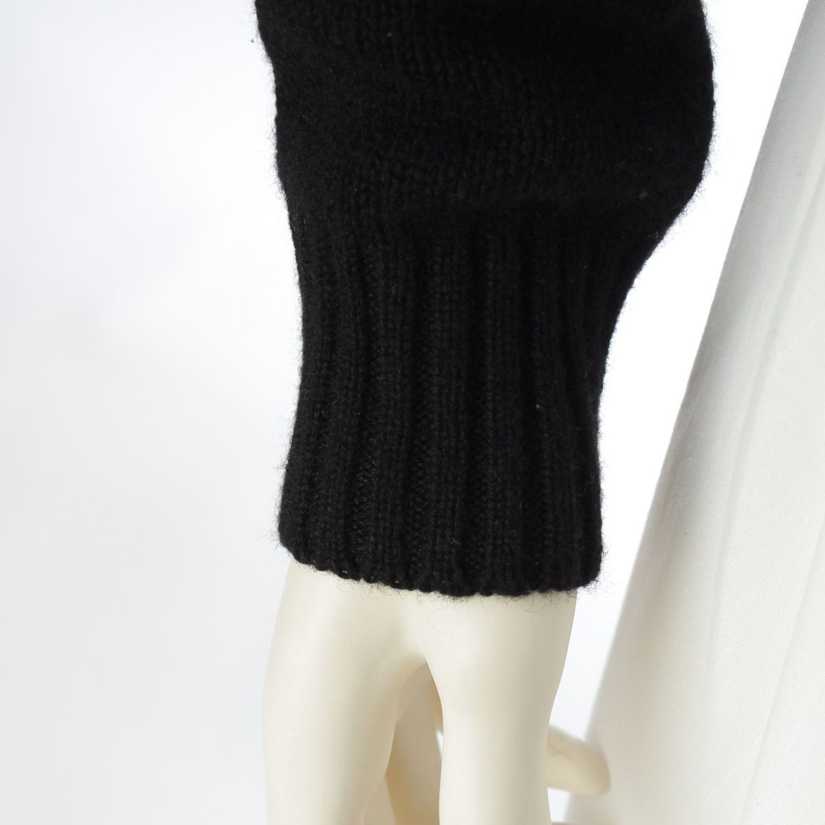 Dior Cashmere Embroidery Cross Stitch Knit Sweater Flower Butterfly Black 34 — view 6