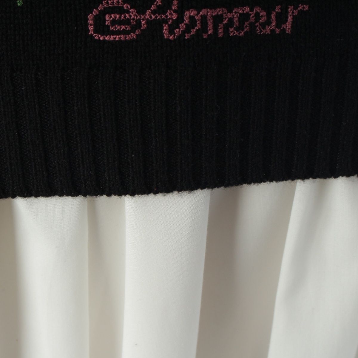 Dior Cashmere Embroidery Cross Stitch Knit Sweater Flower Butterfly Black 34 — view 9