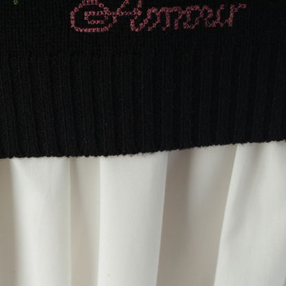 Dior Cashmere Embroidery Cross Stitch Knit Sweater Flower Butterfly Black 34 — view 9
