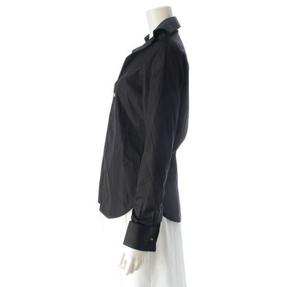 Dior Bee Embroidery Open Color Long Sleeve Shirt Blouse Black 34 — view 3