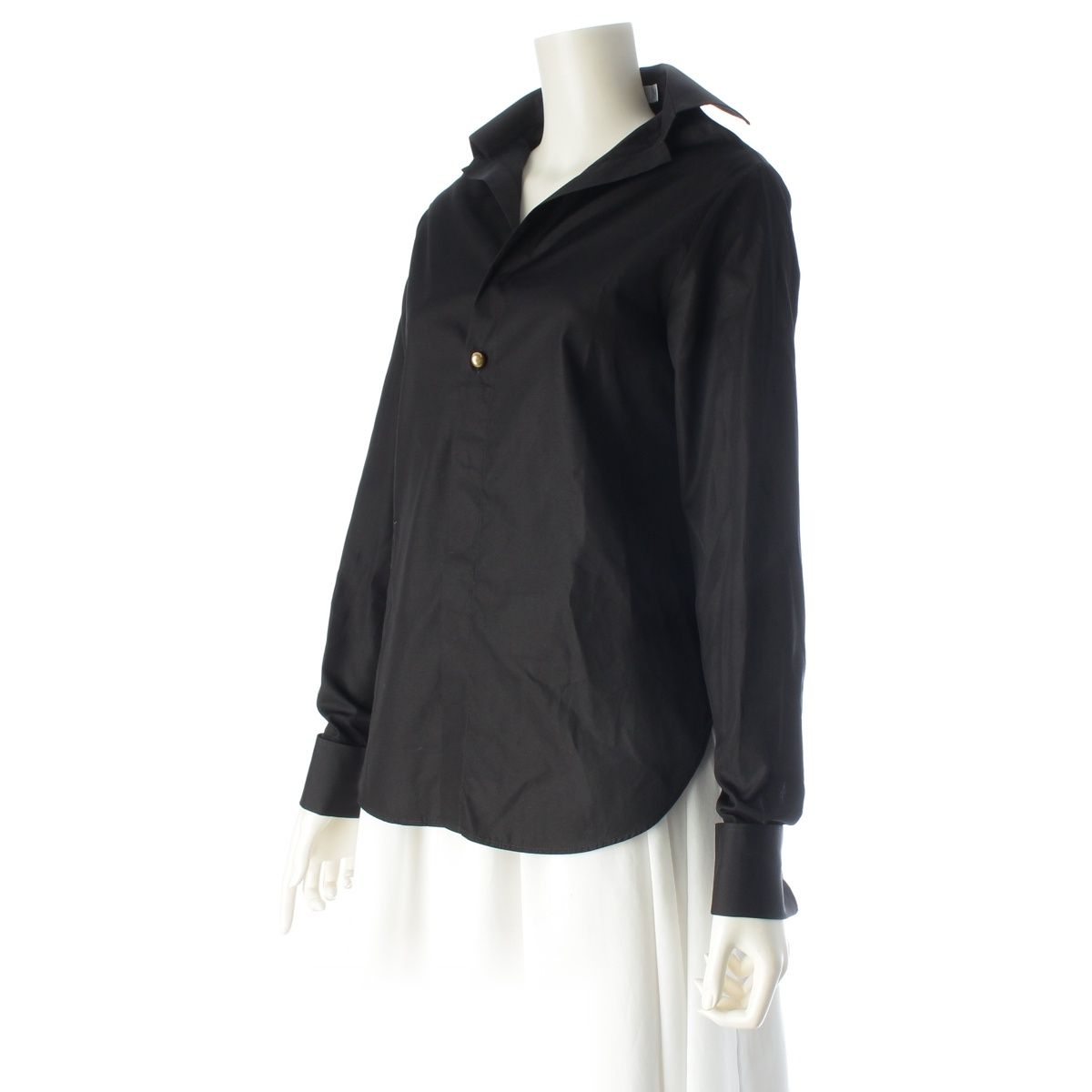 Dior Bee Embroidery Open Color Long Sleeve Shirt Blouse Black 34 — view 2