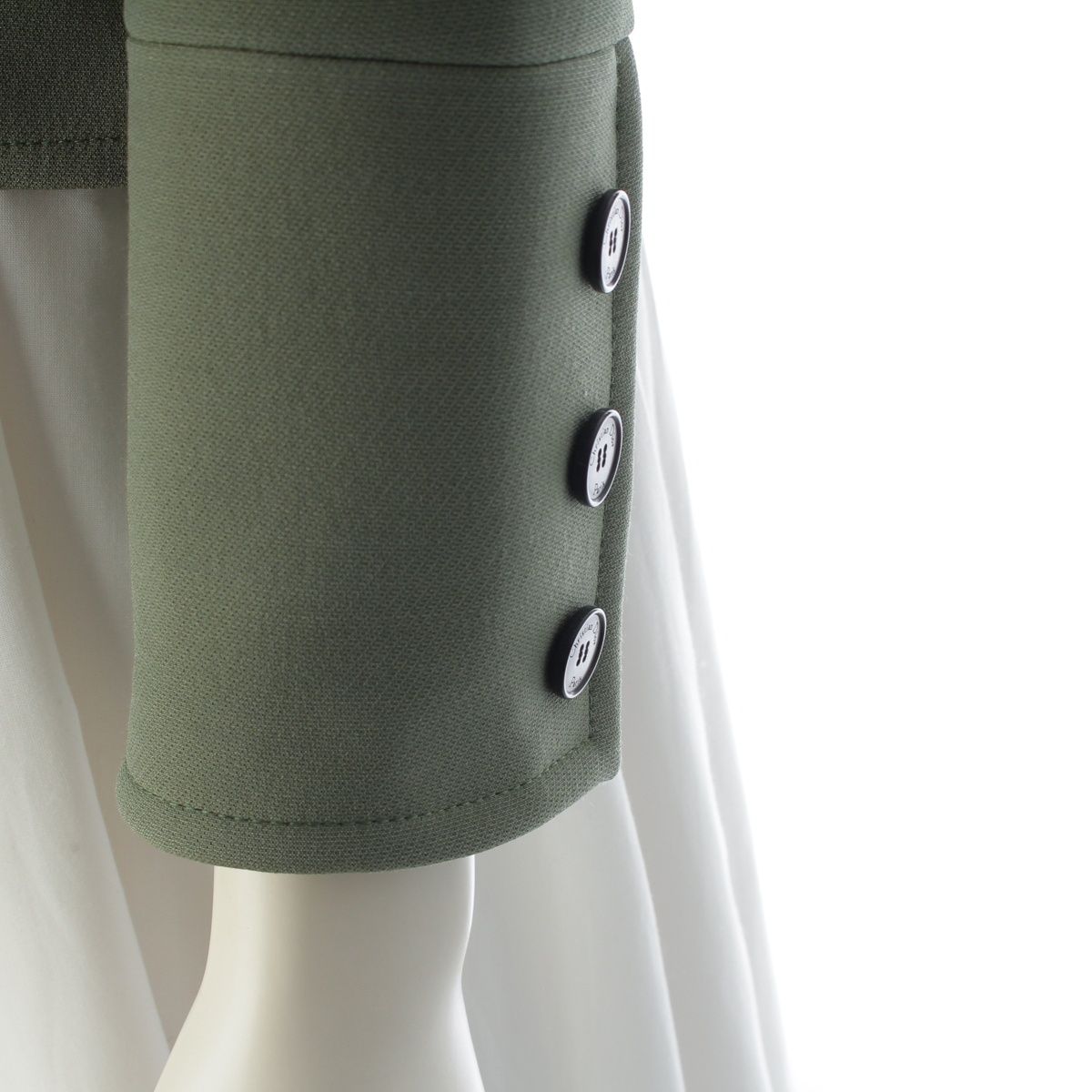 Dior Wool Cropped Collarless Jacket Green 34 — view 6