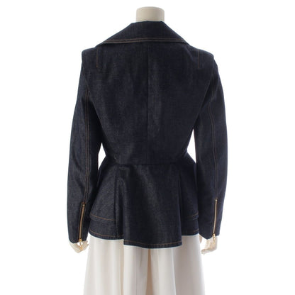 Louis Vuitton Cotton Denim Flounce Biker Jacket Efy Indigo 34 — view 4