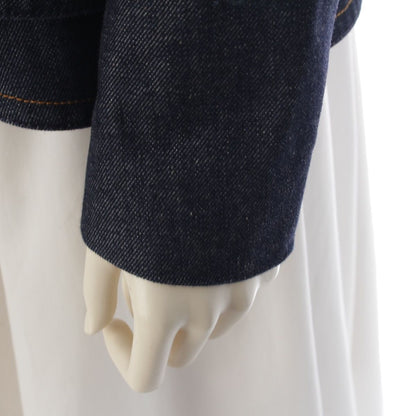 Louis Vuitton Cotton Denim Flounce Biker Jacket Efy Indigo 34 — view 6