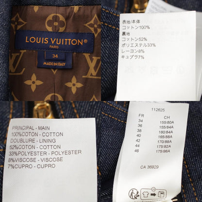 Louis Vuitton Cotton Denim Flounce Biker Jacket Efy Indigo 34 — view 9