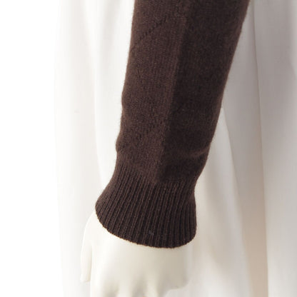 Prada Cashmere Agile Crew Neck Long Sleeve Cardigan Knit Top Brown 36 — view 7