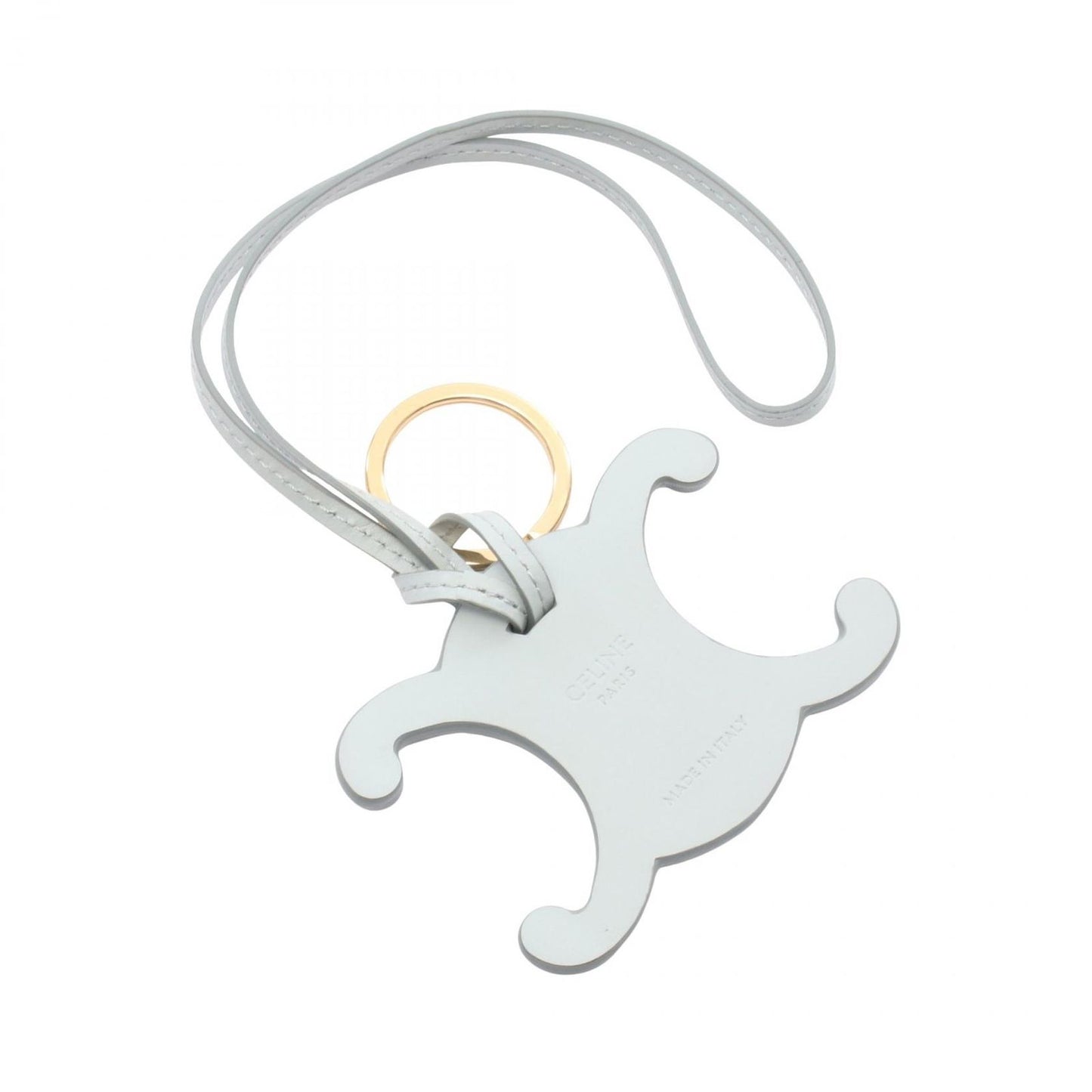 Celine Charm Triomphe Blue Gray Leather ring