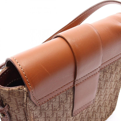 Dior Dio Shoulder Bag Street Chic Trotter Beige Brown Canvas Leather — view 7