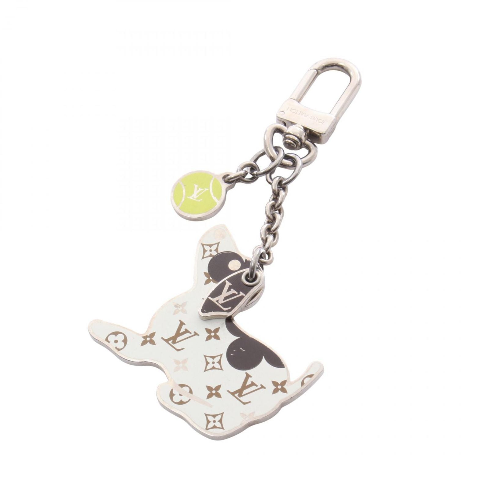 Louis Vuitton Charm ju Sac LV Dog White Keychain
