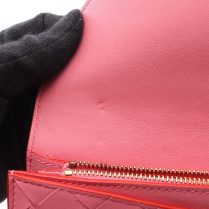 Bottega Veneta Bi Foldlong Wallet Intreccia Red Pink Leather — view 6