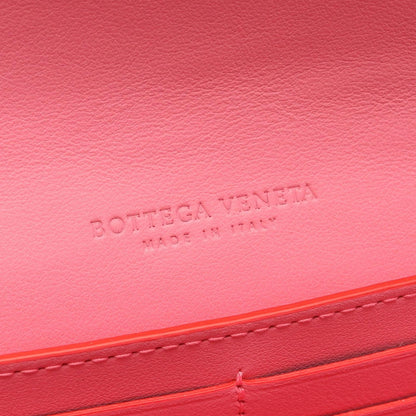 Bottega Veneta Bi Foldlong Wallet Intreccia Red Pink Leather — view 4
