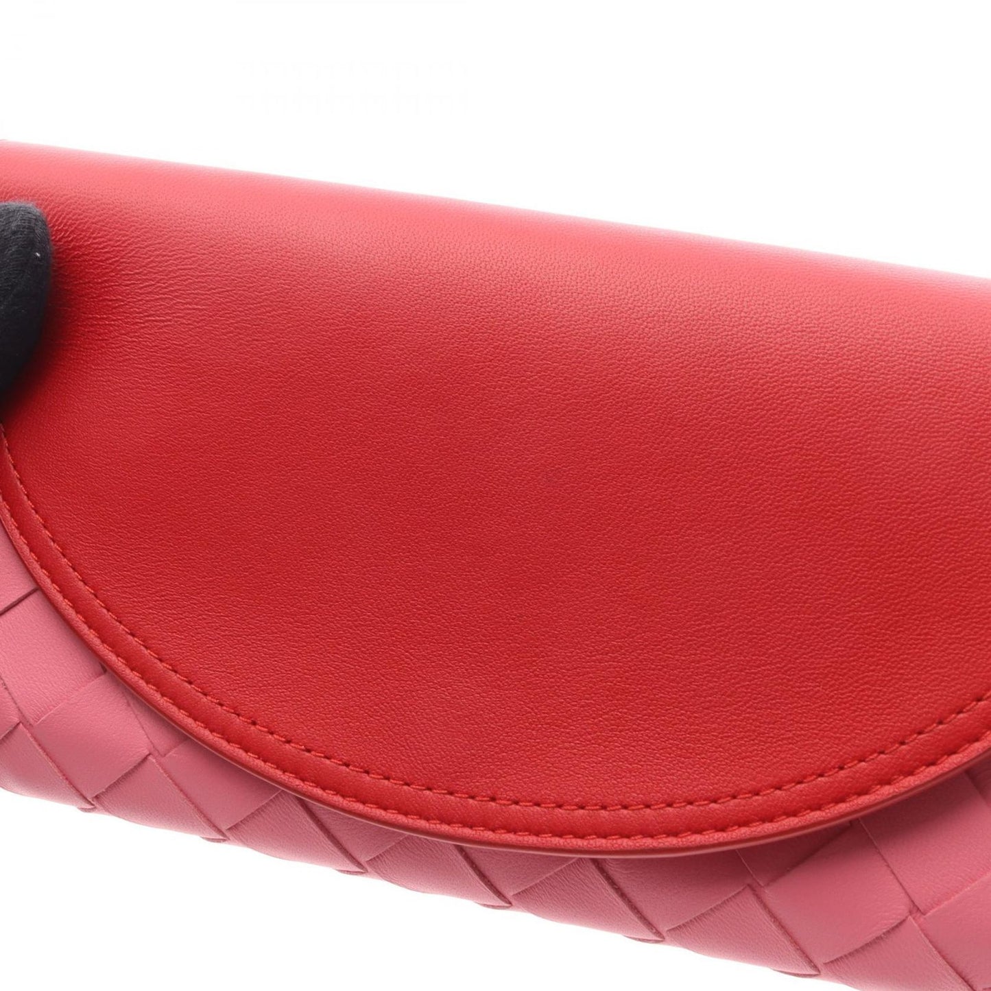 Bottega Veneta Bi Foldlong Wallet Intreccia Red Pink Leather — view 7