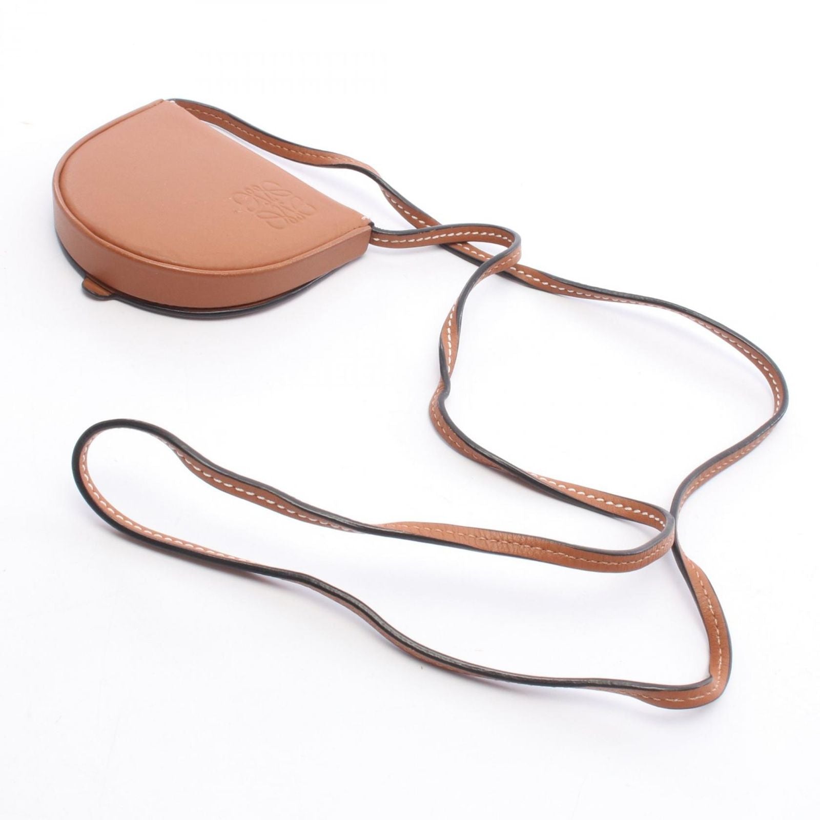 Loewe Shoulder Bag Anagram Heel Pouch Mini Brown Leather — view 5