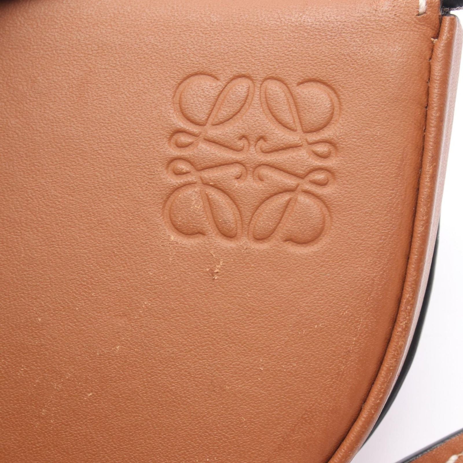 Loewe Shoulder Bag Anagram Heel Pouch Mini Brown Leather — view 6