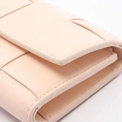 Bottega Veneta Tri Foldwallet Cassette Maxi Intreccia Baby Pink Leather — view 7