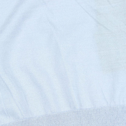 Prada Knit Logo Embroidery Neck Blue Sweater — view 6