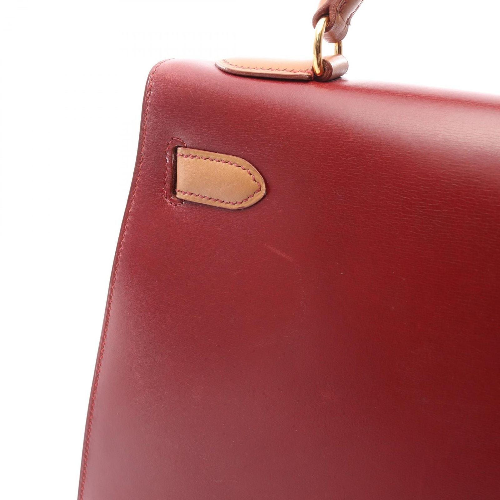 Hermes Handbag Kelly 32 Tricolor 2-Way ju shu Rouge Vif 32 Natural — view 9