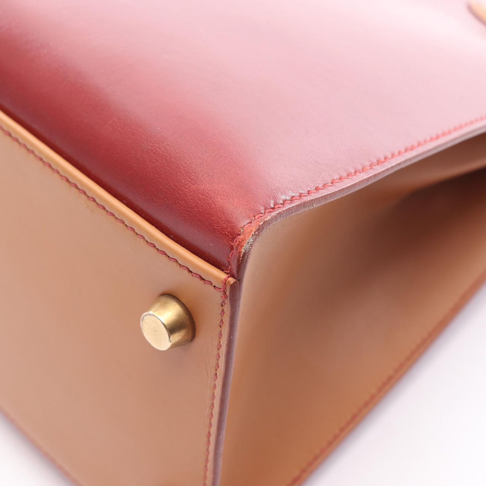 Hermes Handbag Kelly 32 Tricolor 2-Way ju shu Rouge Vif 32 Natural — view 7