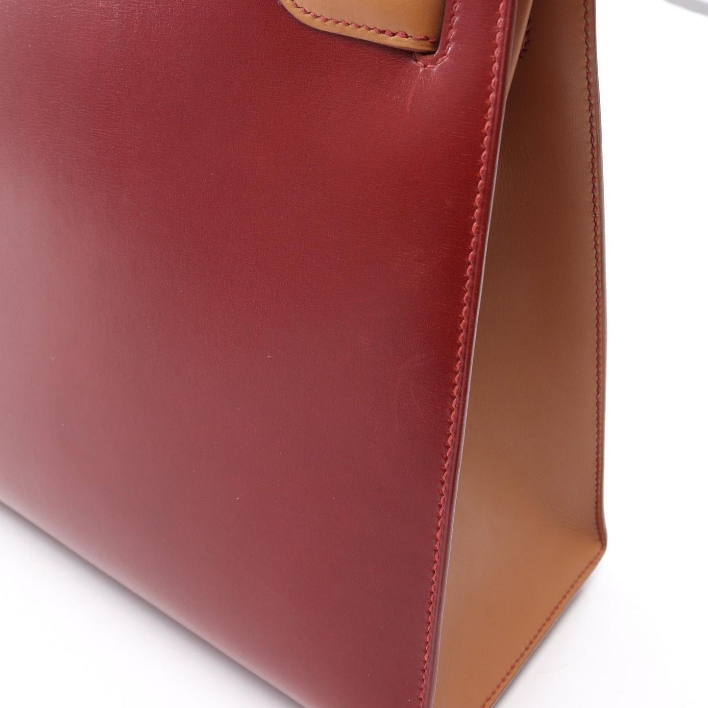 Hermes Handbag Kelly 32 Tricolor 2-Way ju shu Rouge Vif 32 Natural — view 8