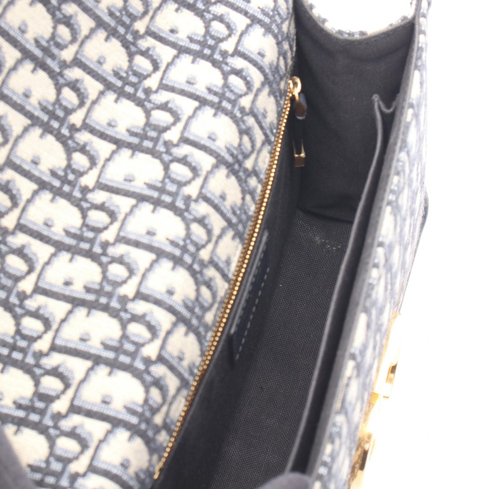 Dior Dio Shoulder Bag 30 Montaigne Mont new Oblique Navy Canvas Leather — view 3