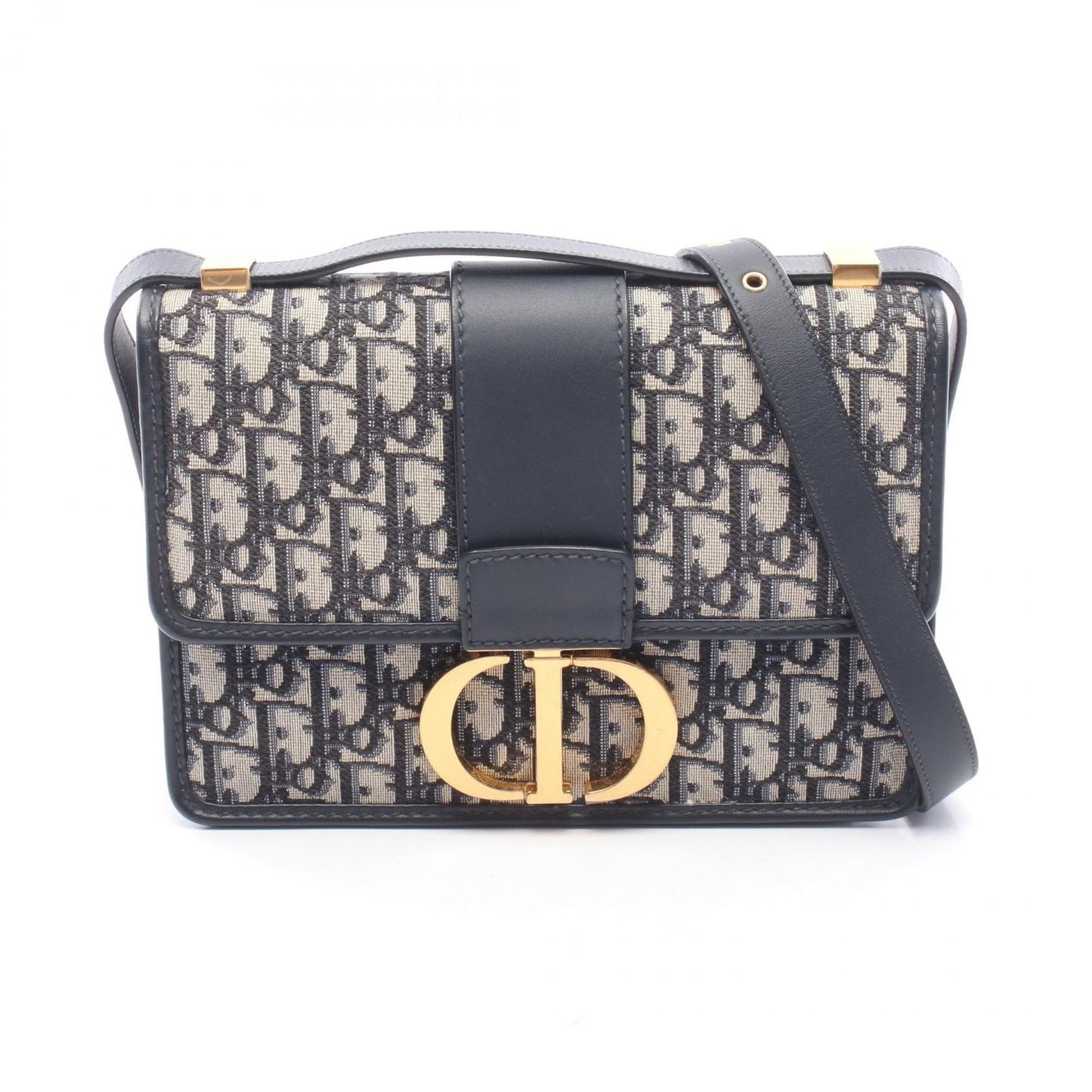 Dior Dio Shoulder Bag 30 Montaigne Mont new Oblique Navy Canvas Leather