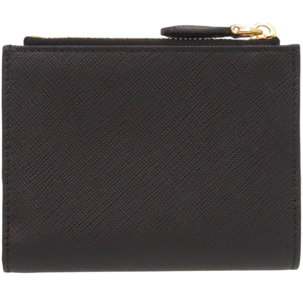 Prada Saffiano Triangle Leather Black Bifold Wallet — view 3