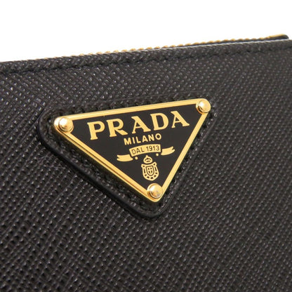 Prada Saffiano Triangle Leather Black Bifold Wallet — view 8