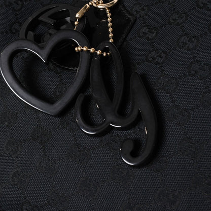 Gucci GG Canvas Jolly Tote Black Patent Handbag Gold — view 7
