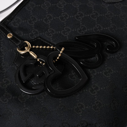Gucci GG Canvas Jolly Tote Black Patent Handbag Gold — view 6
